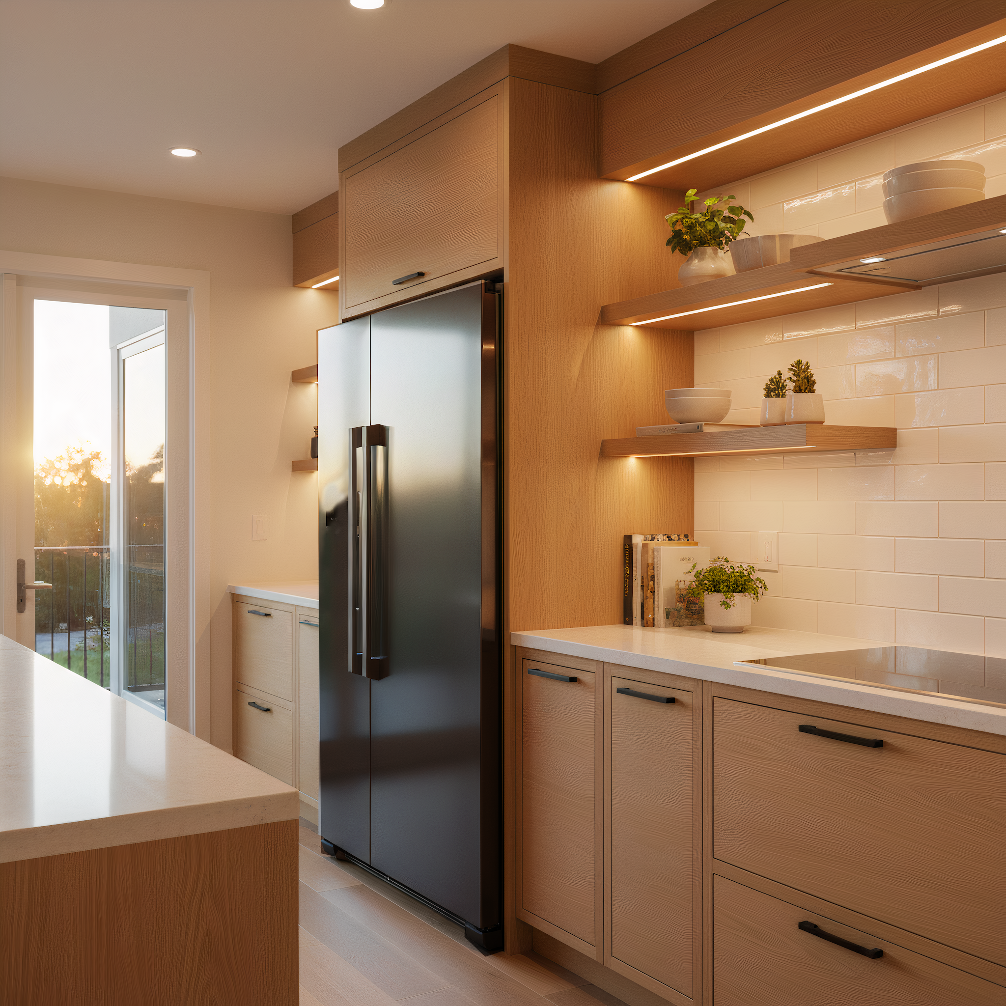 30" Refrigerator Built-In Column with Water Dispenser - Black Stainless Steel