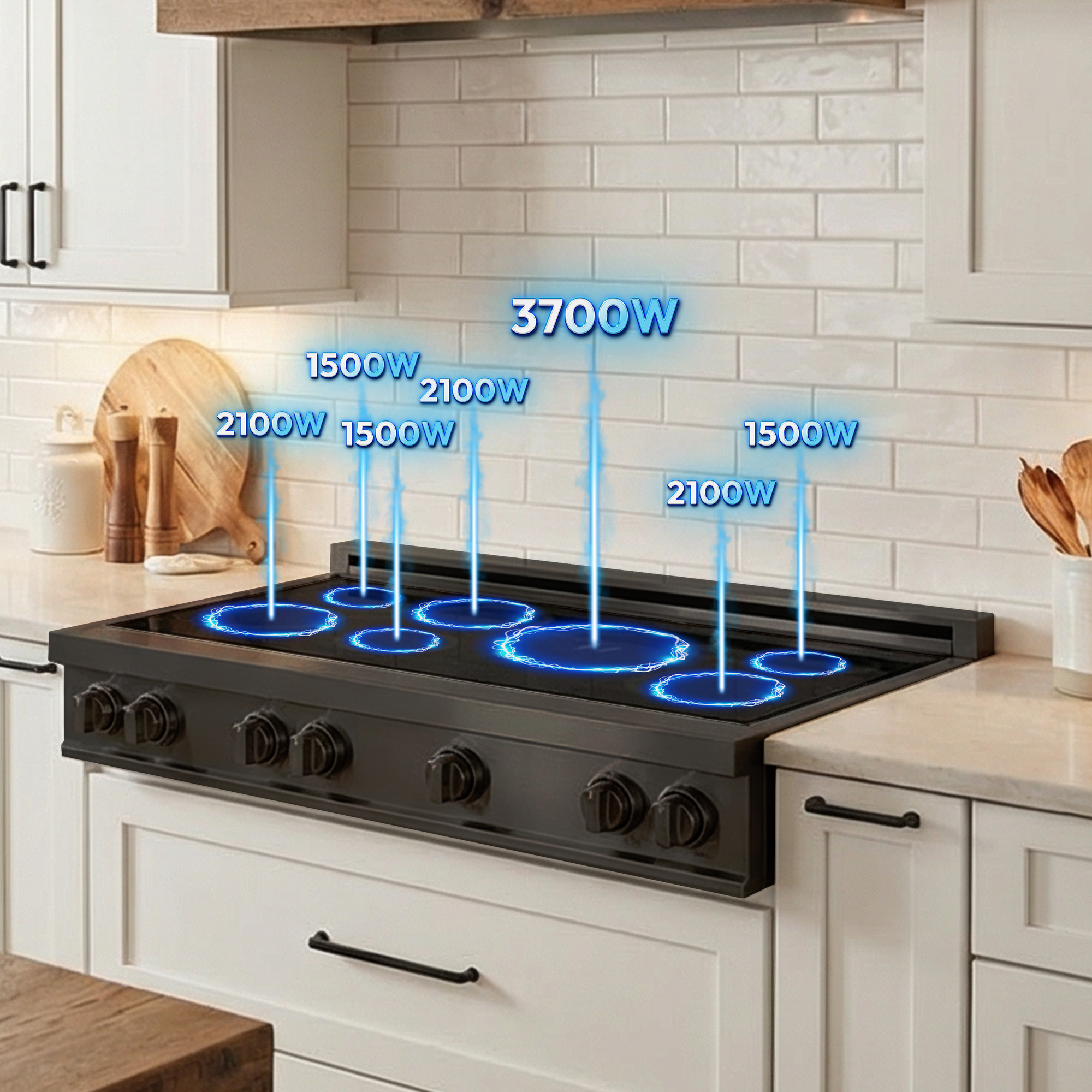 48″ Induction Cooktop – Black Stainless