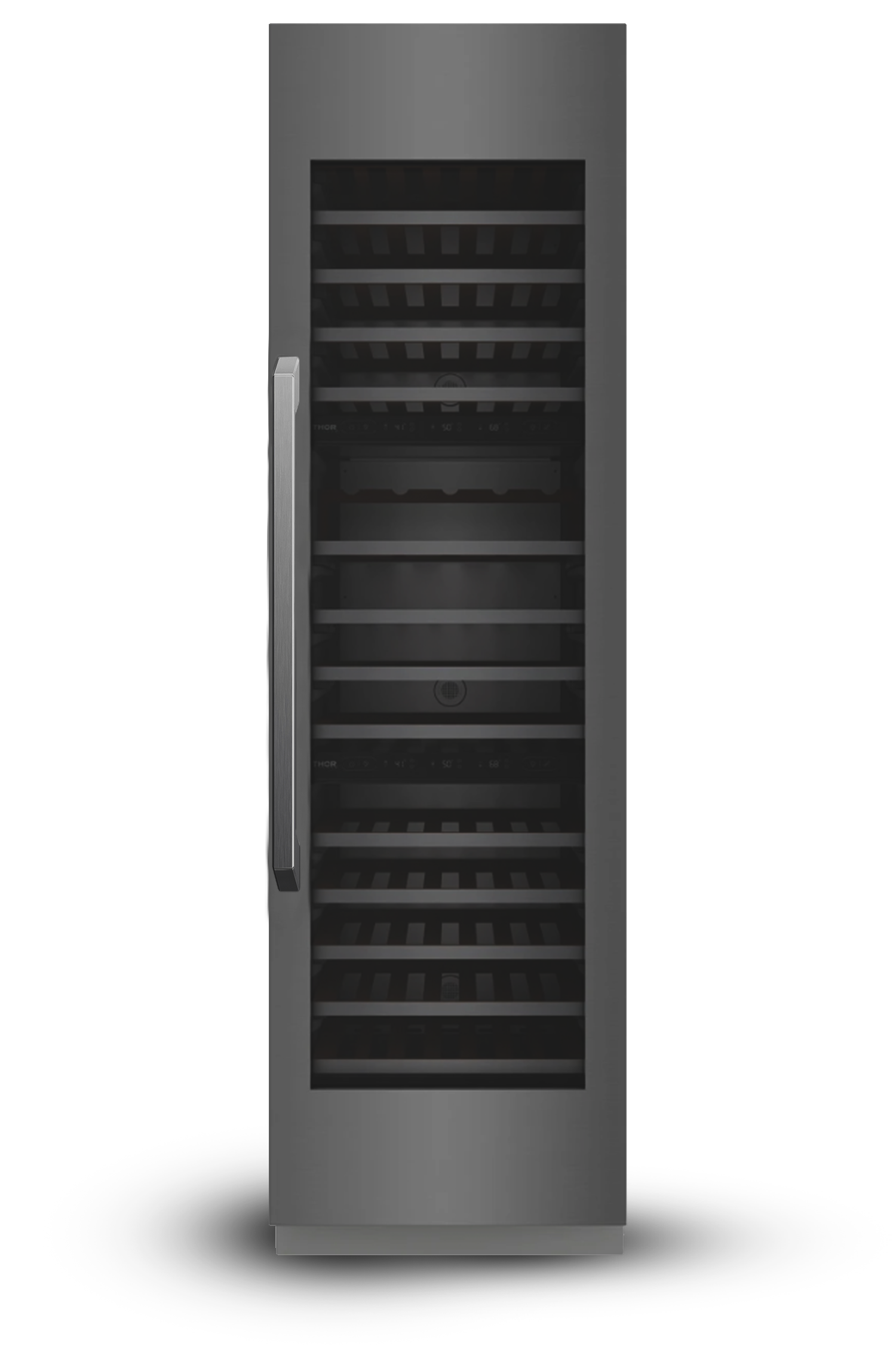24" Three Zone Built-In Wine Refrigerator Column - Black Stainless Steel
