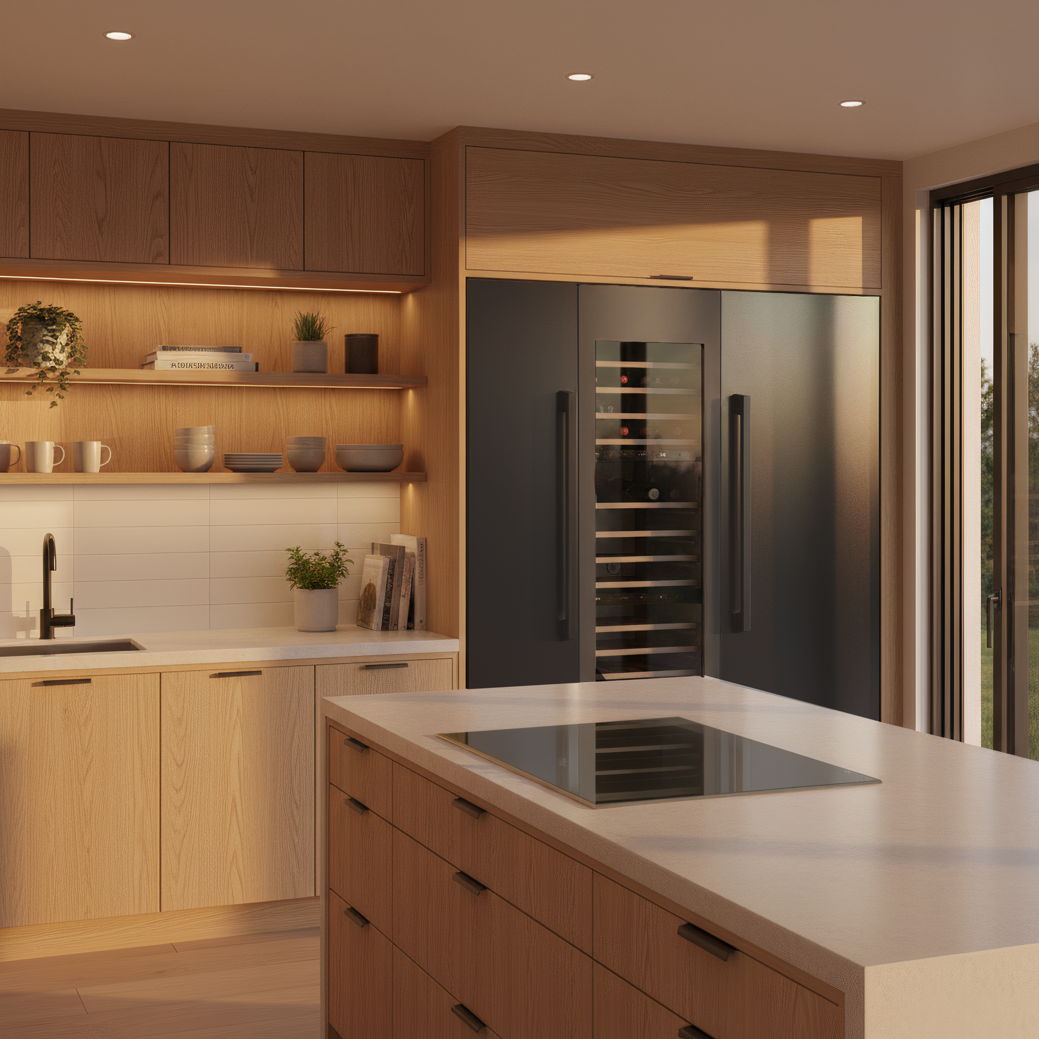 30" Refrigerator Built-In Column with Water Dispenser - Black Stainless Steel