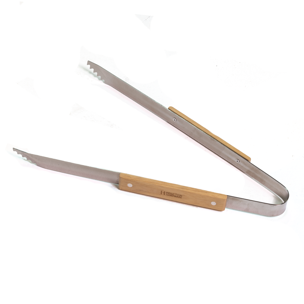 Bamboo-handled serrated grill tongs
