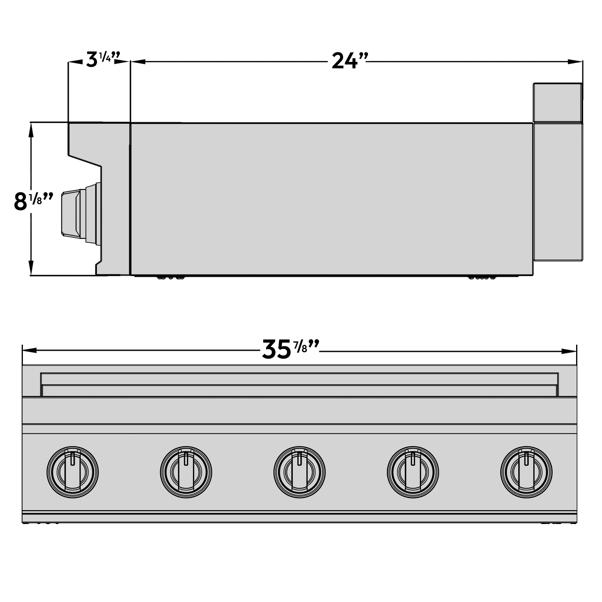 36″ Induction Cooktop – Stainless Steel