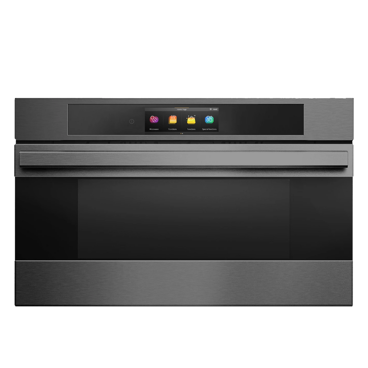 30" Smart Drawer Microwave in Black Stainless Steel, front view