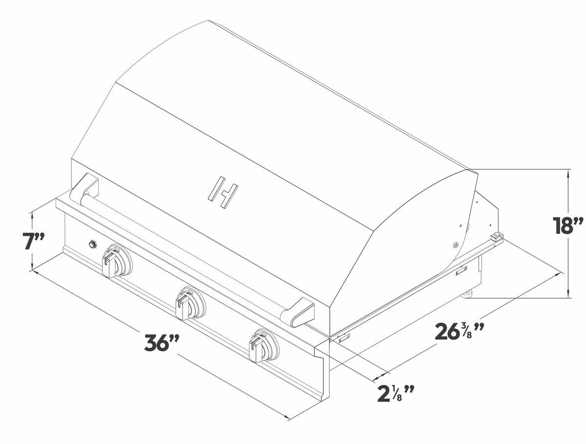 36" Outdoor Built-In Induction Griddle