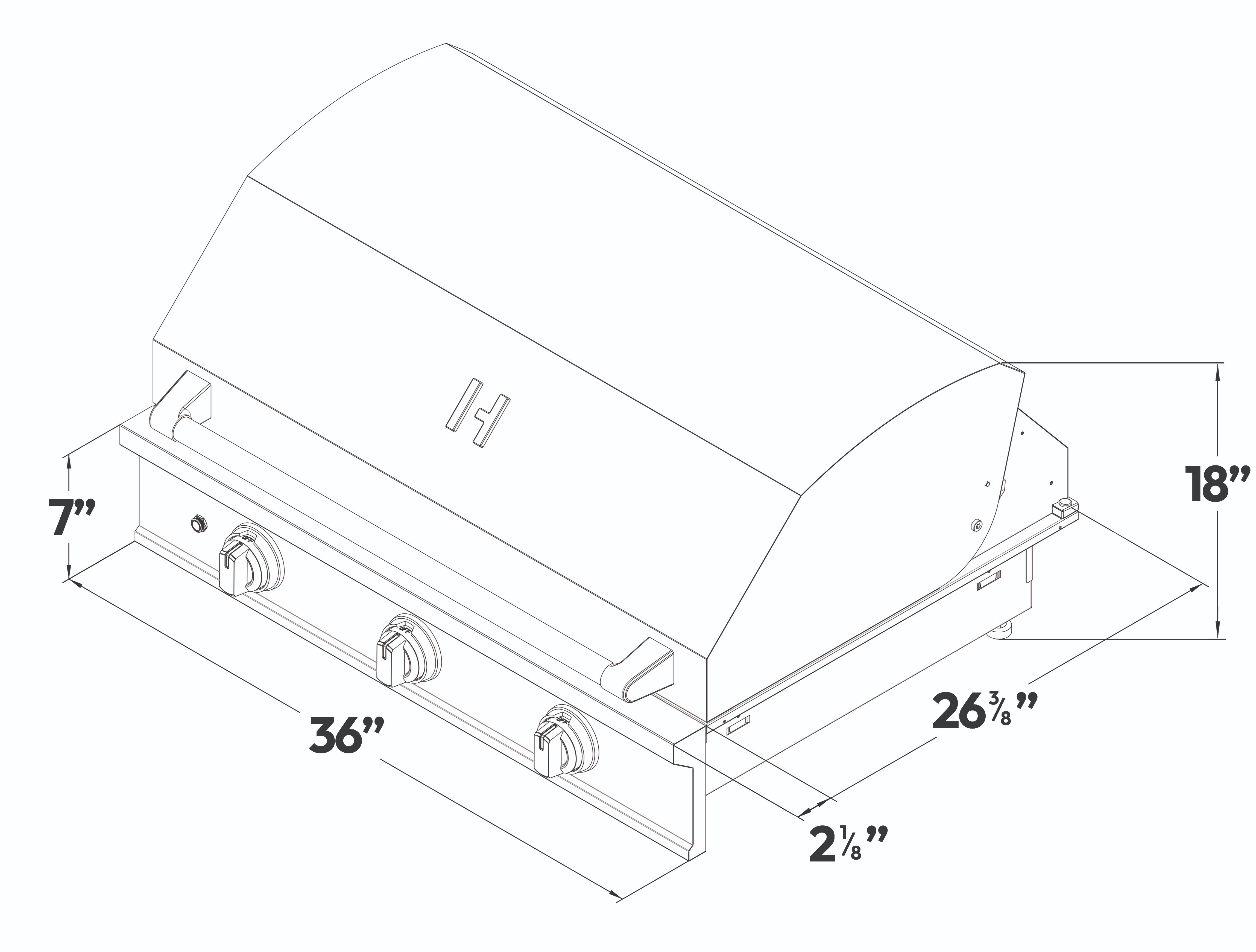 36" Outdoor Built-In Induction Griddle with Cart