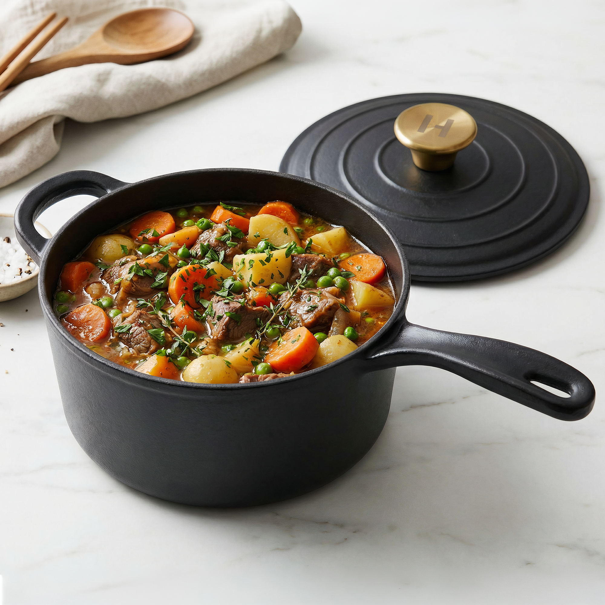 Forge Collection 8” Cast Iron Saucepan- Orion Black