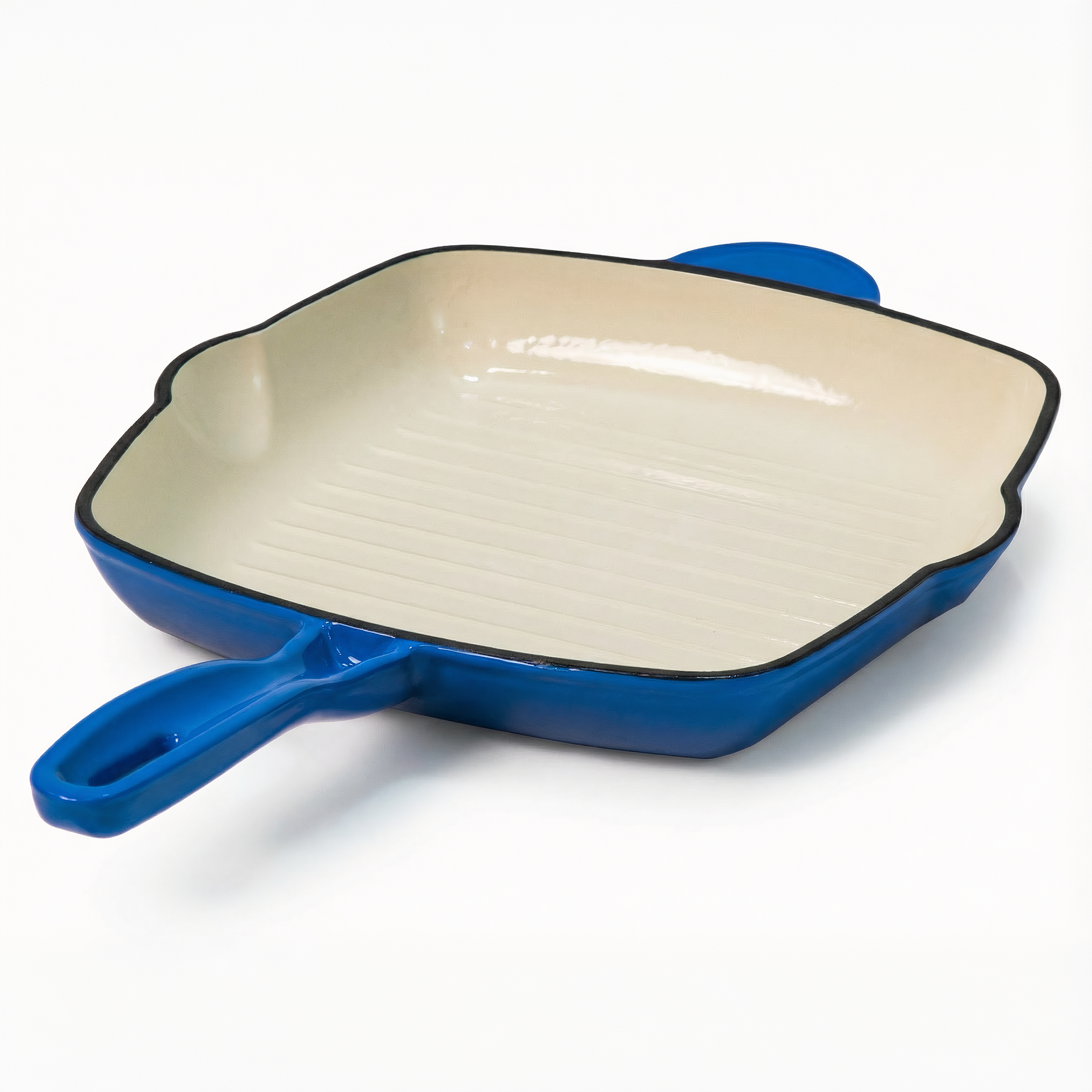 Alpha Enamel Collection 10” Cast Iron Grill Pan - Tahoe Blue