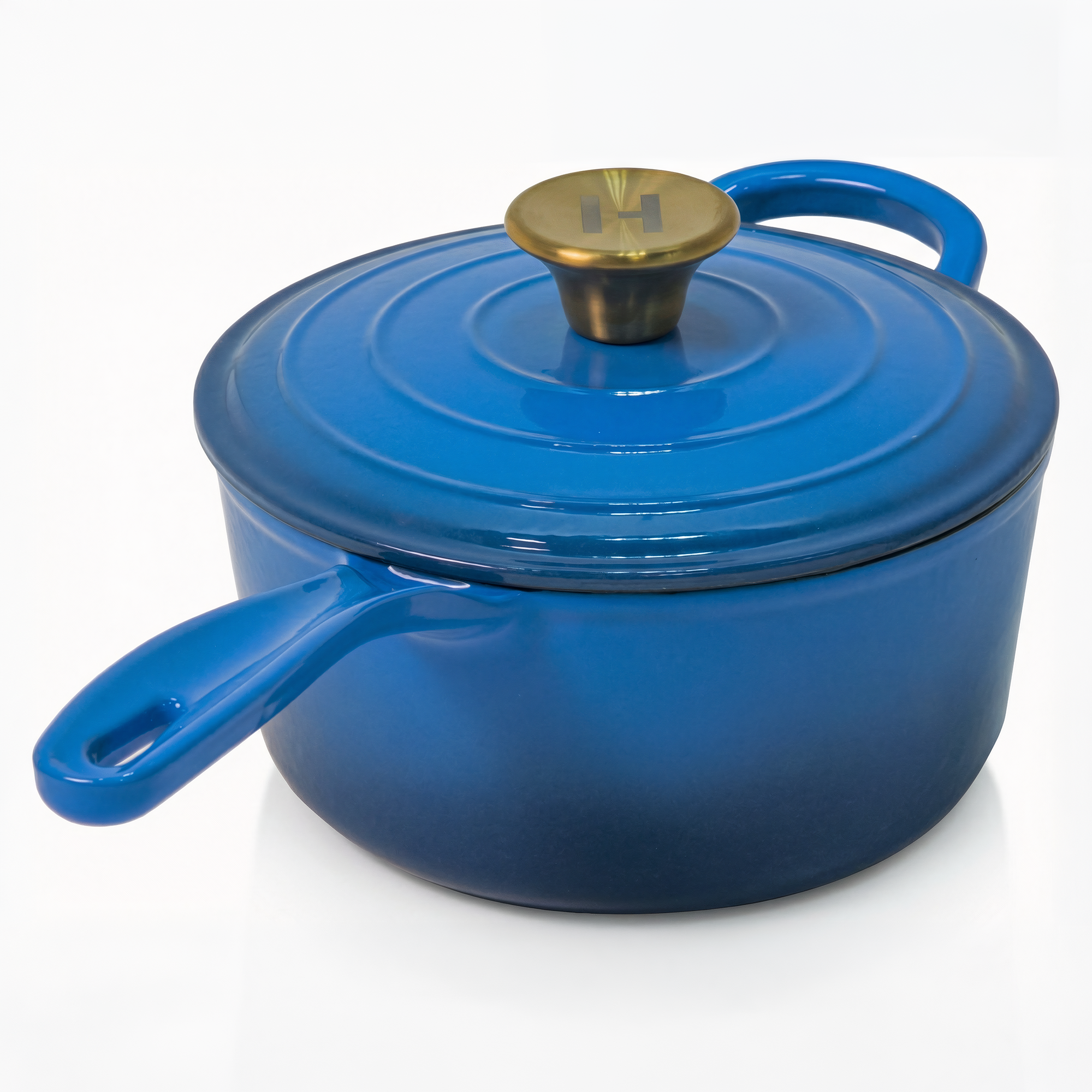 Alpha Enamel Collection 8” Cast Iron Saucepan- Tahoe Blue