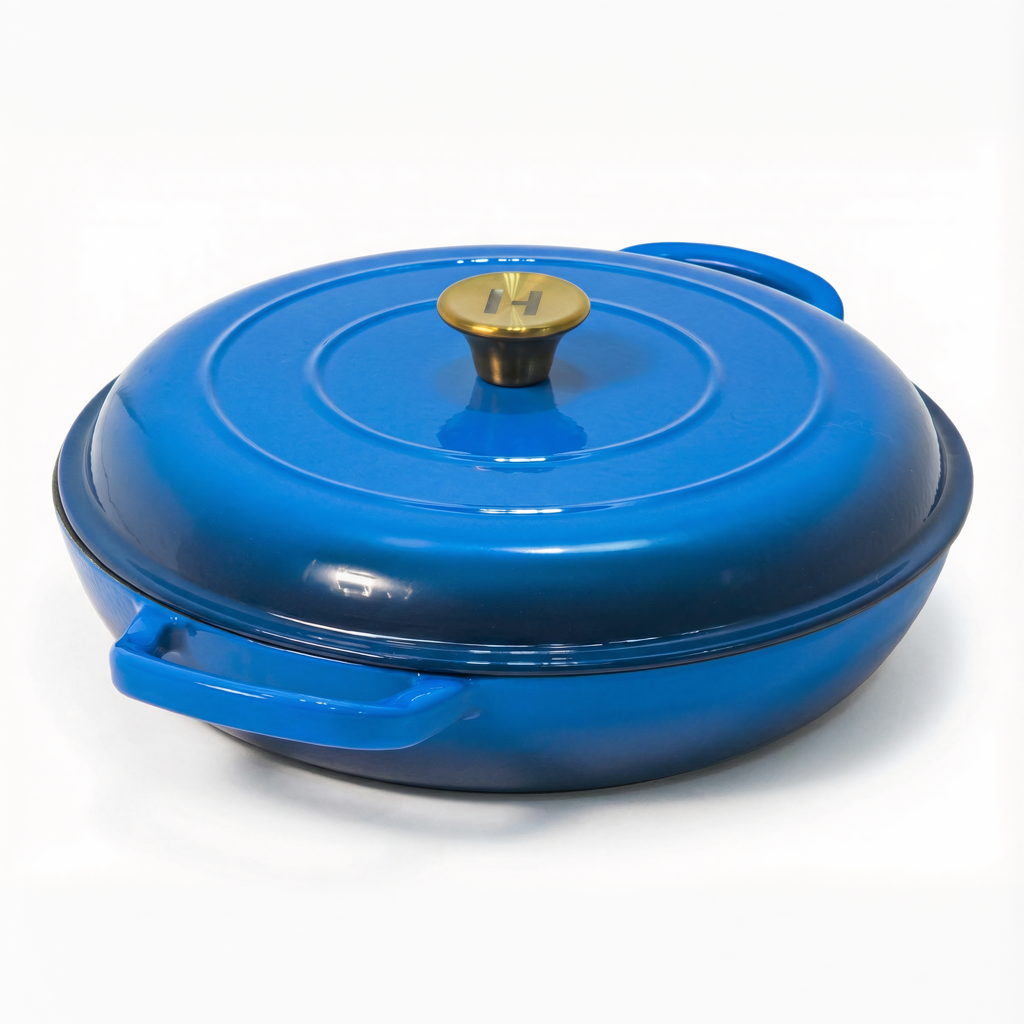 Alpha Enamel Collection 12” Cast Iron Braiser - Tahoe Blue