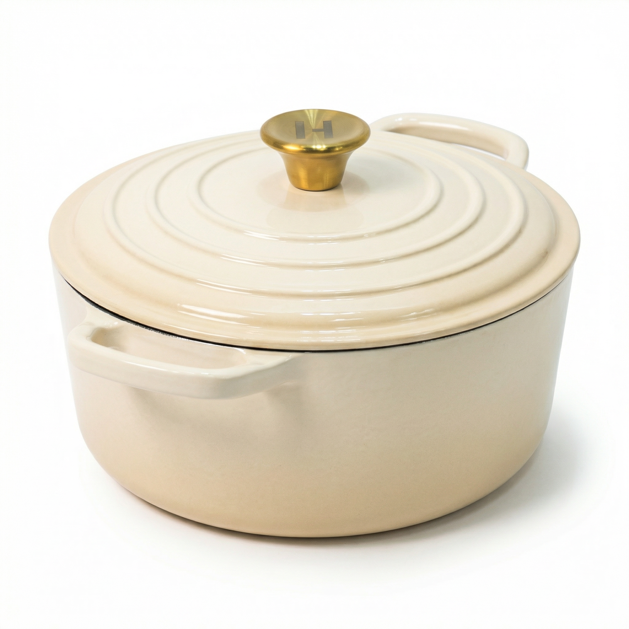 Alpha Enamel Collection 10” Cast Iron Dutch Oven - Stratus White