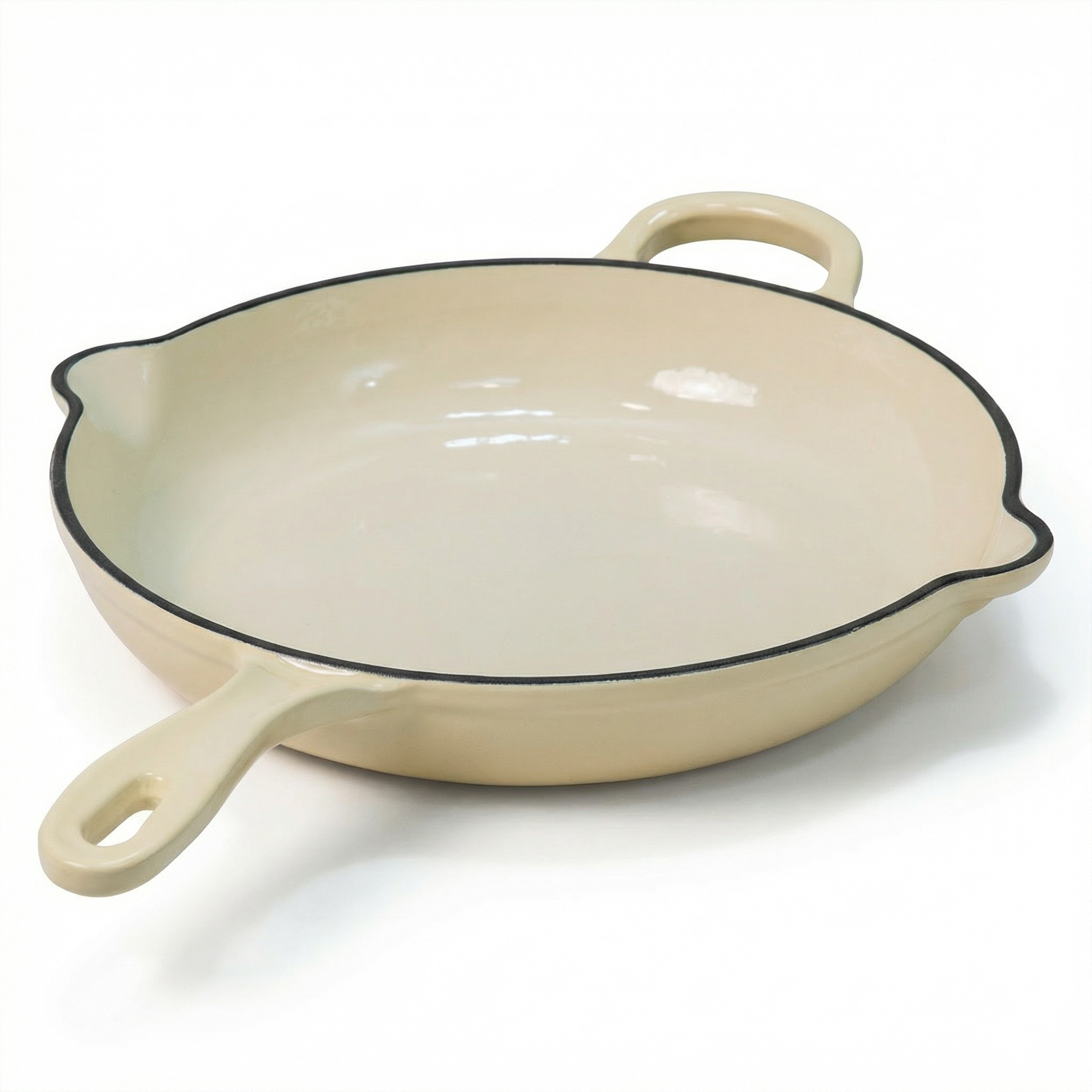 Alpha Enamel Collection 10” Cast Iron Skillet - Stratus White