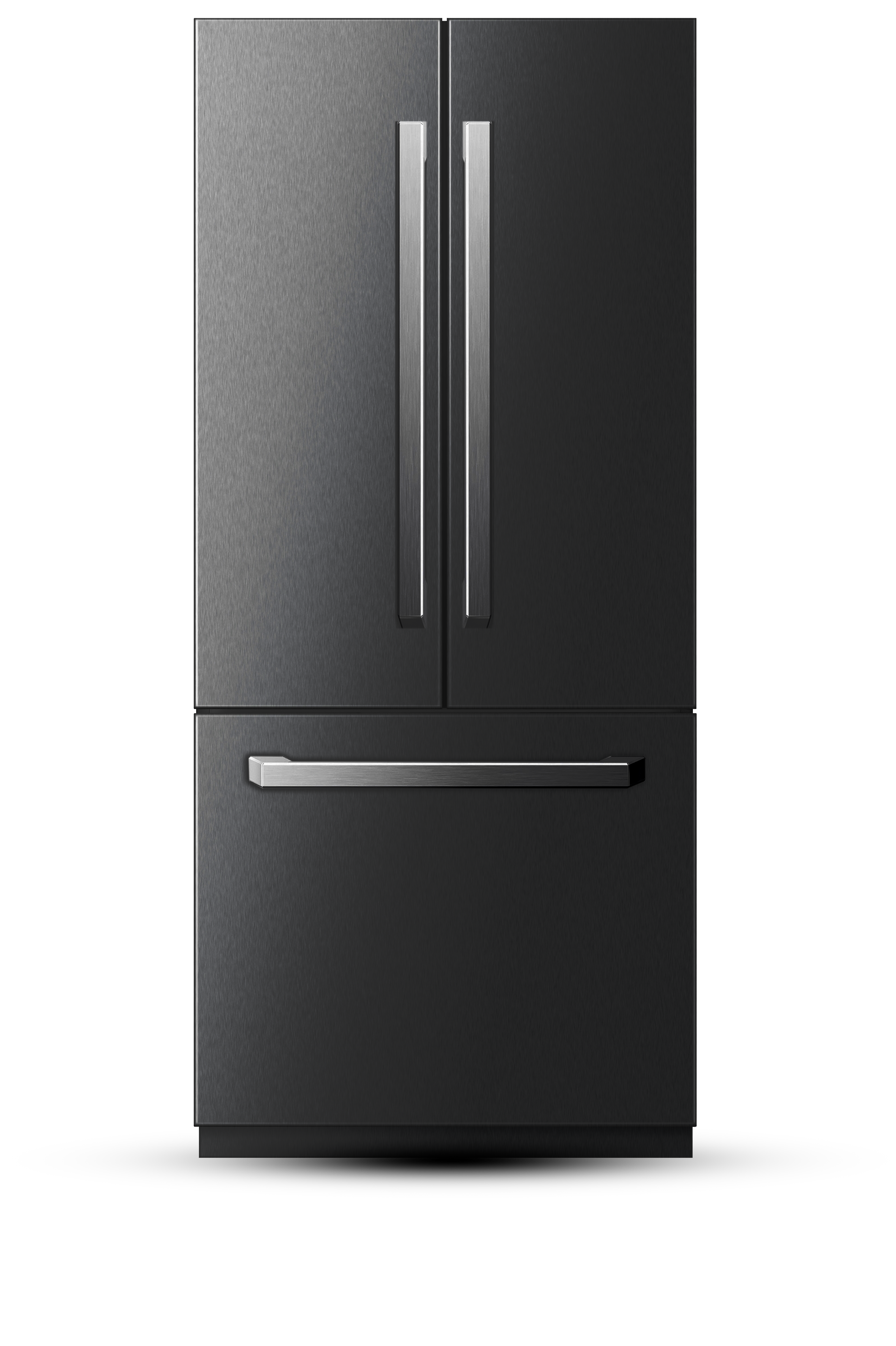 36" French Door Built-In Refrigerator with Freezer, Ice-Maker and Water Dispenser - Black Stainless Steel